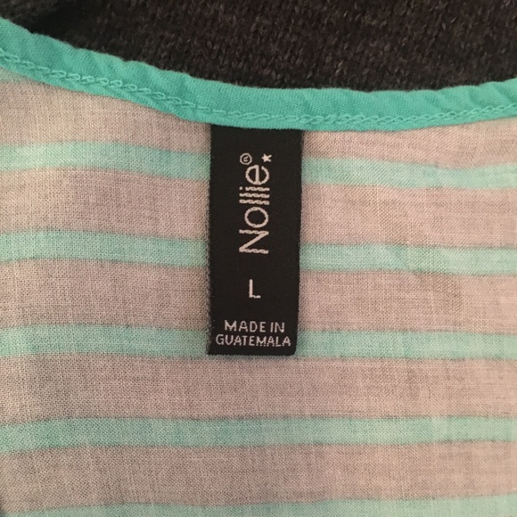 Teal & Gray Striped Tank Top - Picture 2 of 3